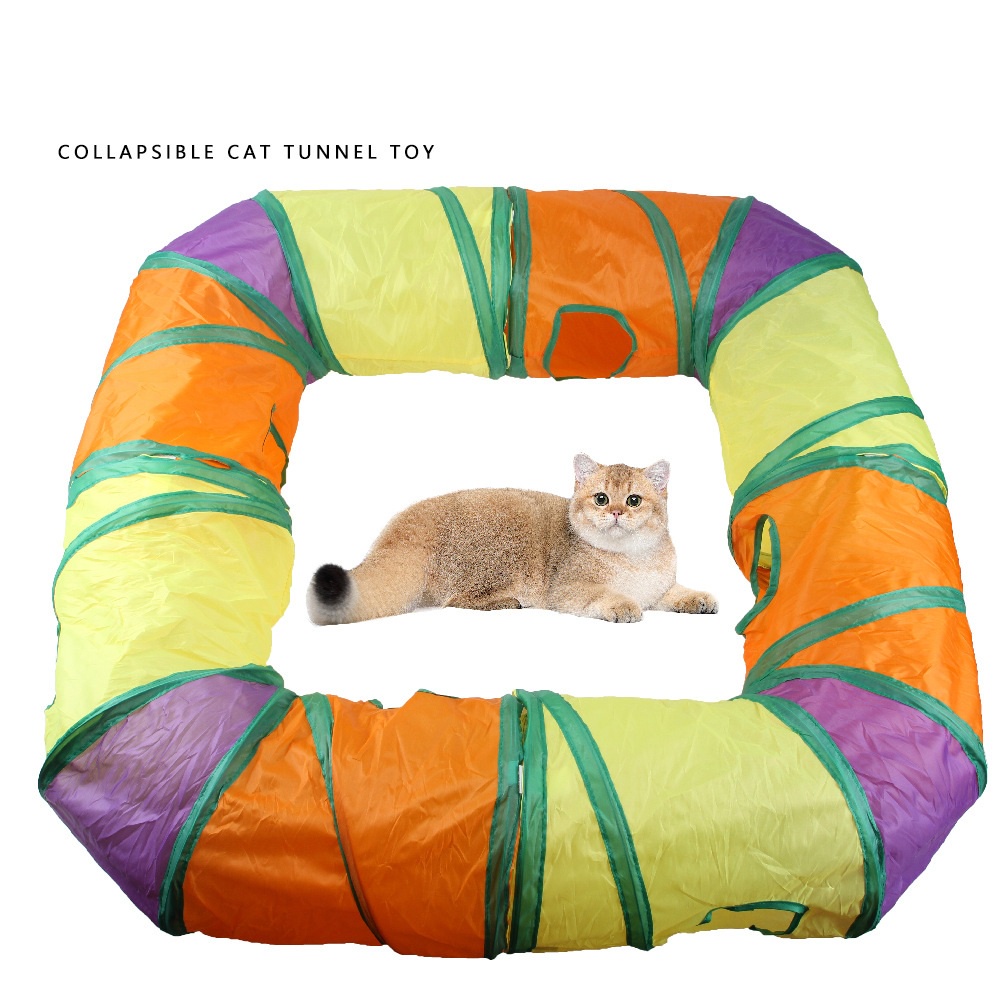2 Pcs Túnel arco-íris para gatos, jogo dobráveis para gatos interior com  bolas jogo,Túneis interativos para filhote gato para amigos, pais A/r