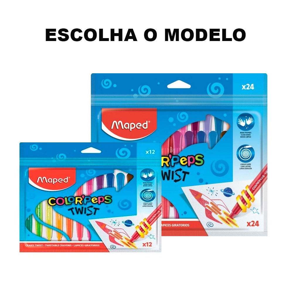 Giz de Cera Twist Retrátil - Maped - Escolha o Modelo | Shopee Brasil