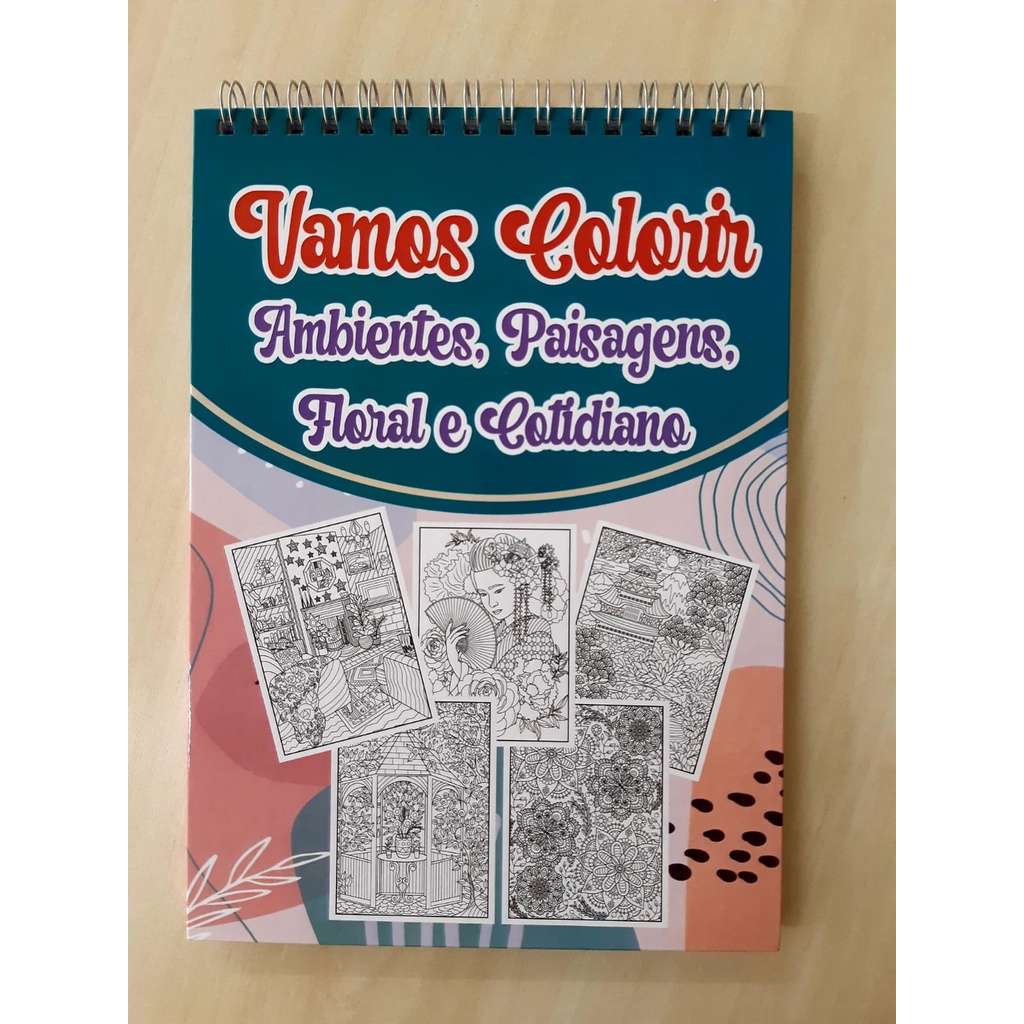 Caderno De Colorir Para Adultos Ambientes, Paisagens, Floral e ...