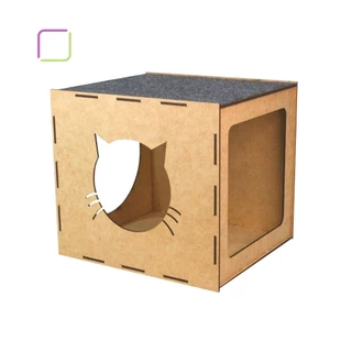 Nicho para Gato de Gatos Toca Suspensa Parede Mdf Arranhador com Carpete