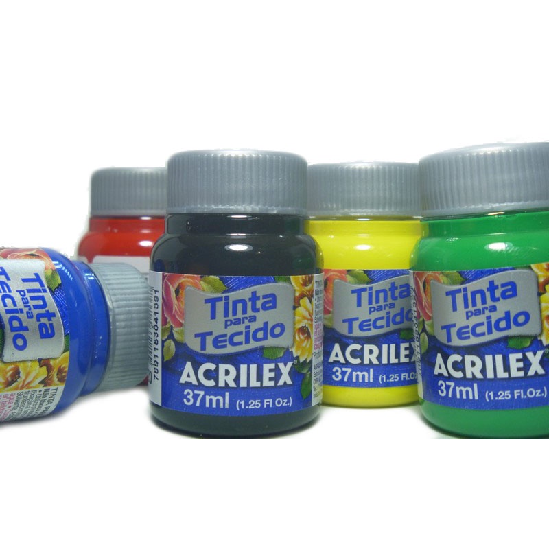Tinta para Tecido Acrilex Fosca 37ml - Unidade | GRADE DE COR 01