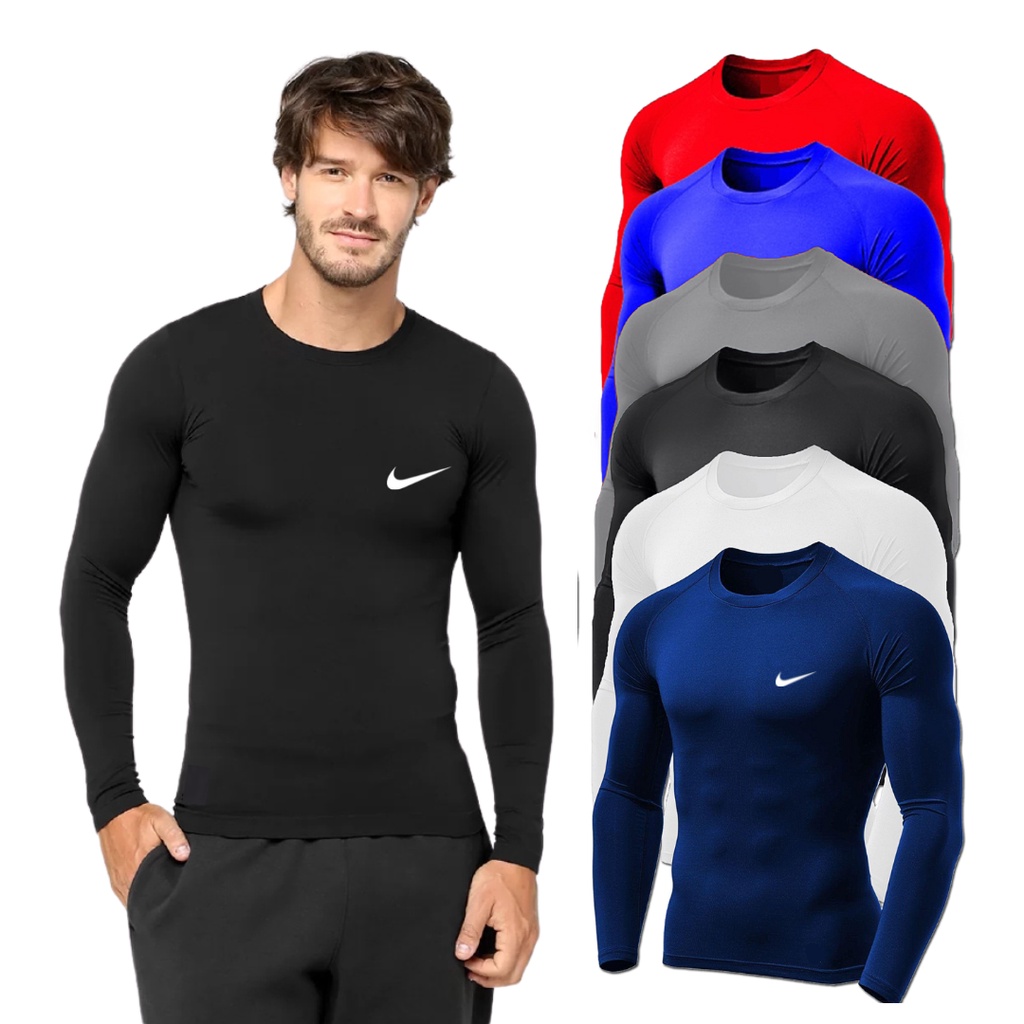 Kit 2 Camisetas Blusas Dry Fit Esportes Fitness Esportivas Manga Longa