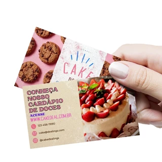 Cartão de visita Business Card + PERSONALIZAÇÃO (SOMENTE HOJE) 30, 50 ou 100 unidades