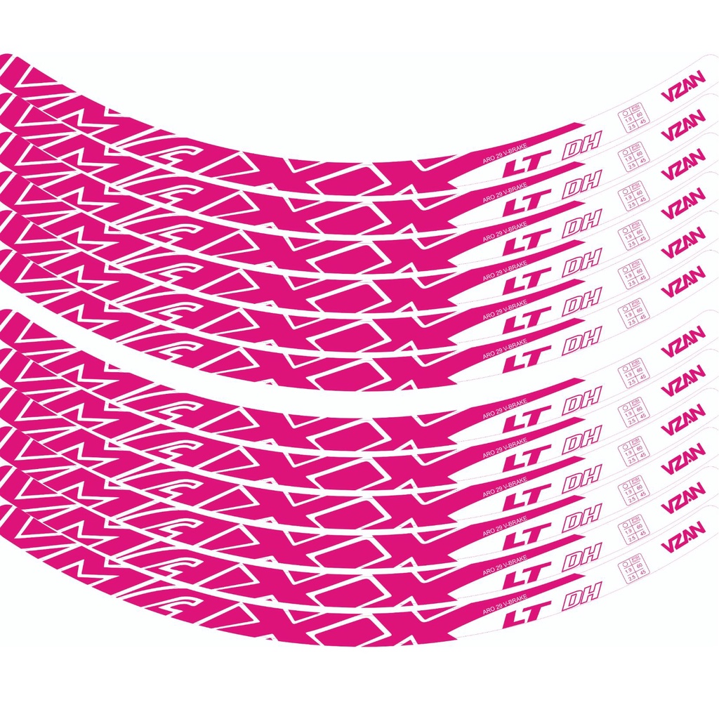 12 Adesivos Aro Vmaxx Freio V Brake kit para 2 roda rosa pink magenta ...