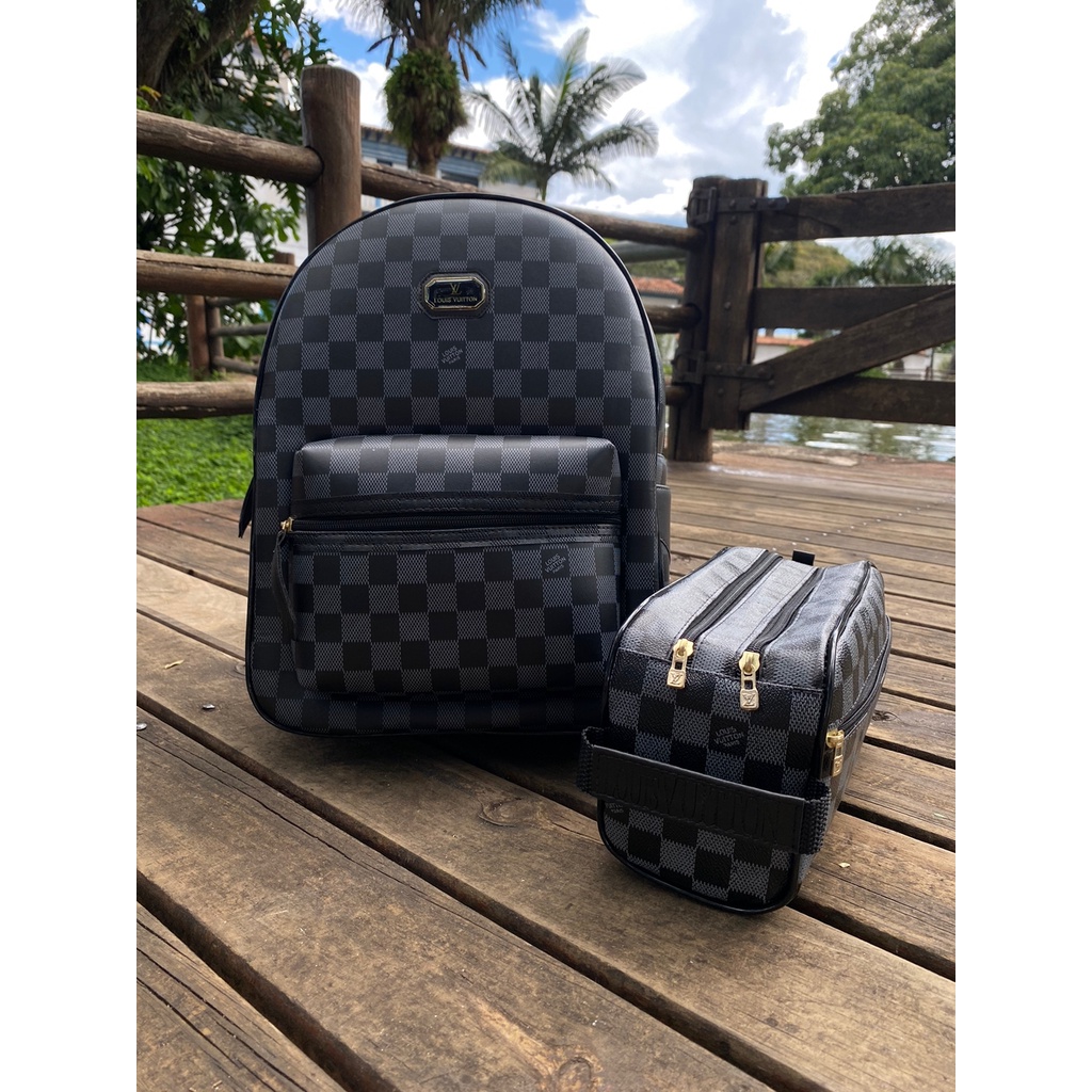 Kit 2x1 Mochila + Necessaire Bolsa Viagem Promoção Lv