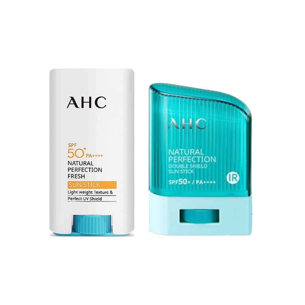 ahc natural perfection fresh sun stick 17g double shield sun stick 14g, 22g blue/green spf50+ pa++++