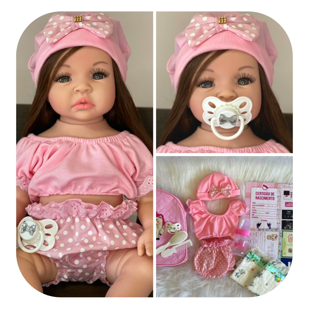 Brastoy Bebê Boneca Reborn 100% Silicone Original Menino Girafinha