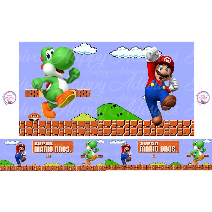 Adesivo Mario Bros, Super Mario - Faixa Adesiva Infantil
