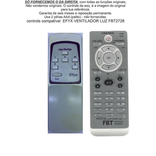 Controle Compatível EFYX VENTILADOR LUZ FBT2728