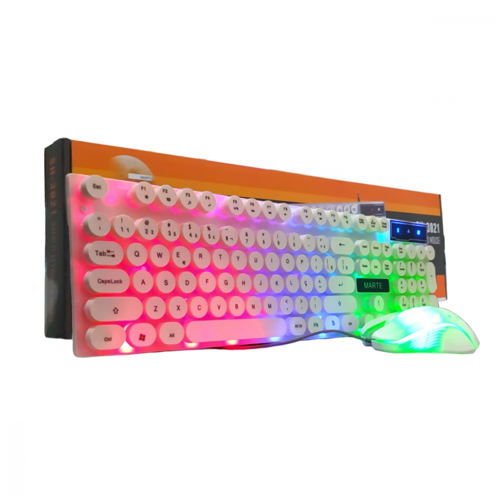 Kit Gamer Teclado Semi Mecânico + Mouse 1200dpi USB RGB Iluminado Jogo -  Loja Minha Giovanna