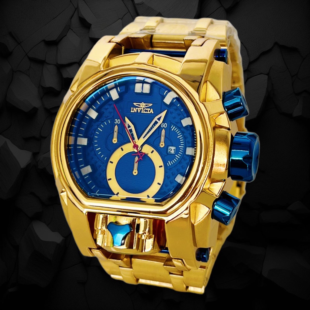 Comprar Relógio Masculino Invicta Zeus Magnum Dourado p/aço - R$149,99 -  Rélógios no Atacado