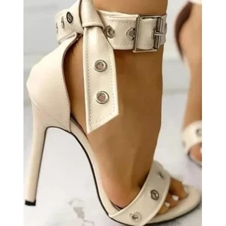 Salto alto fino luxo 10 cm sandália confortável com ajuste e fivela salto casual