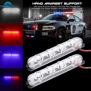 OM 2Pcs Luz De Polícia Estroboscópica 4 Led Carro Caminhão Motocicleta Piscando Emergência Aviso De Traseira Parada Luzes