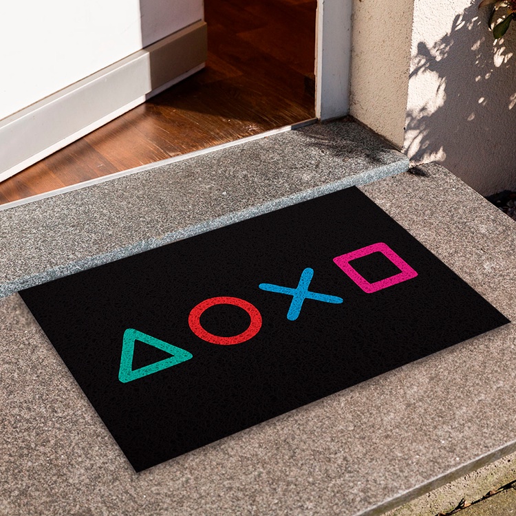 Tapete Capacho Para Porta Divertido Botôes Playstation Ca175