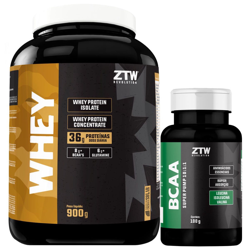 Kit Whey 900g + BCAA 100g | Shopee Brasil