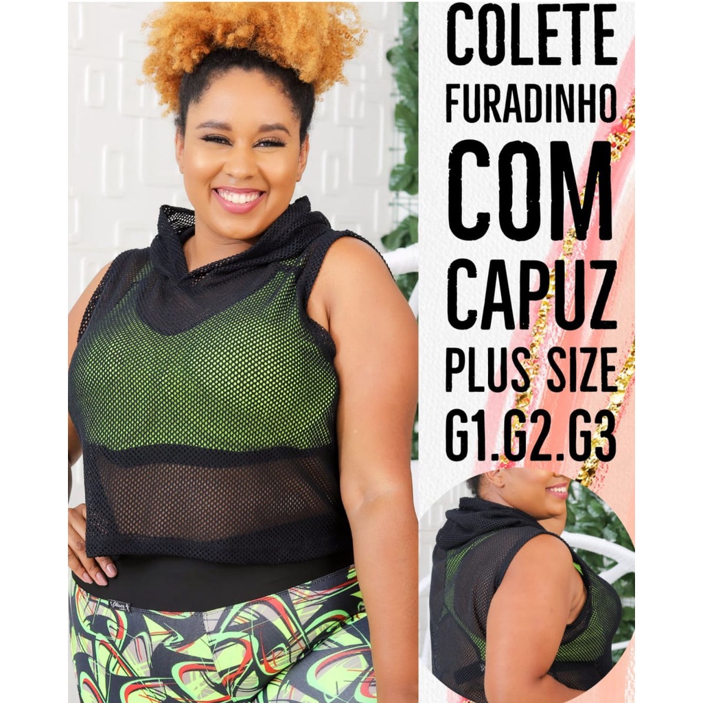 Colete Xadrez Pied de Poule Plus Size