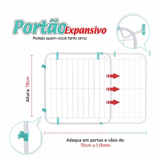 Portão Expansivo Grade Proteção Criança Pet Cachorro ( 70cm a 115cm) ( BRANCO ) em Oferta na Shopee
