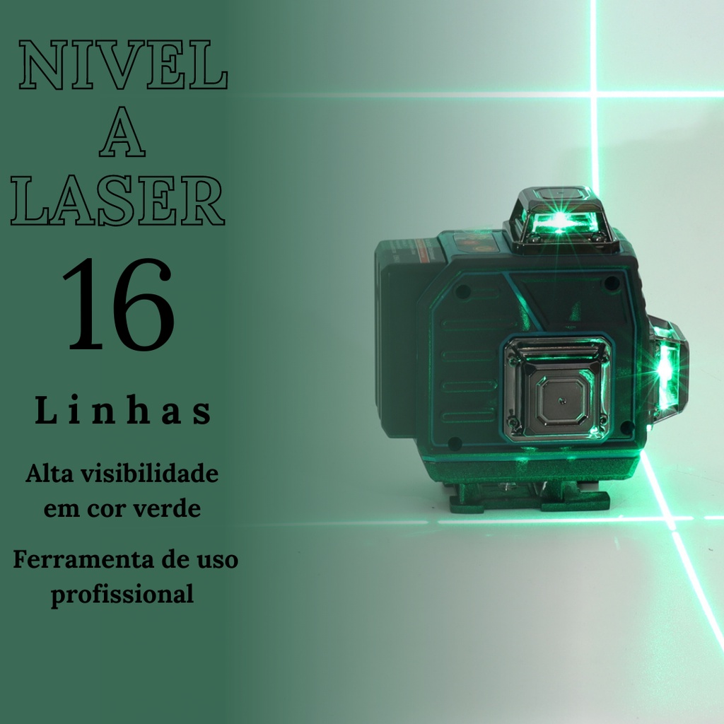 Nível A Laser 16 Linhas Verde 360º Profissional Arita + Tripé 1,50M ...