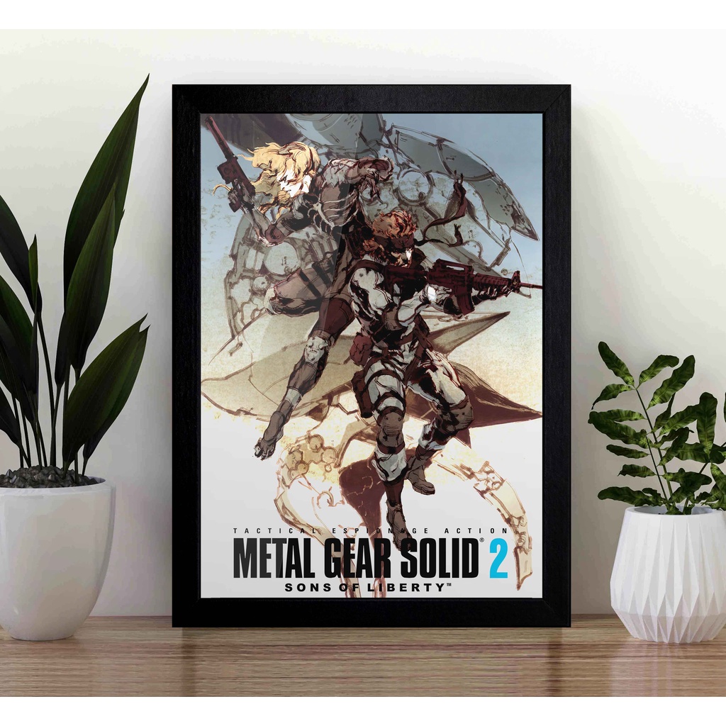 Quadro Metal Gear Solid 2 Sons of Liberty A3 - com Acrílico Na