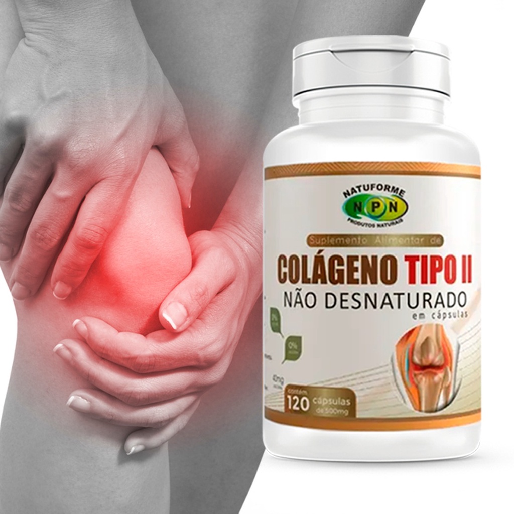 Colágeno Tipo 2 Não Desnaturado Natuforme 120 cápsulas para Ossos e ...