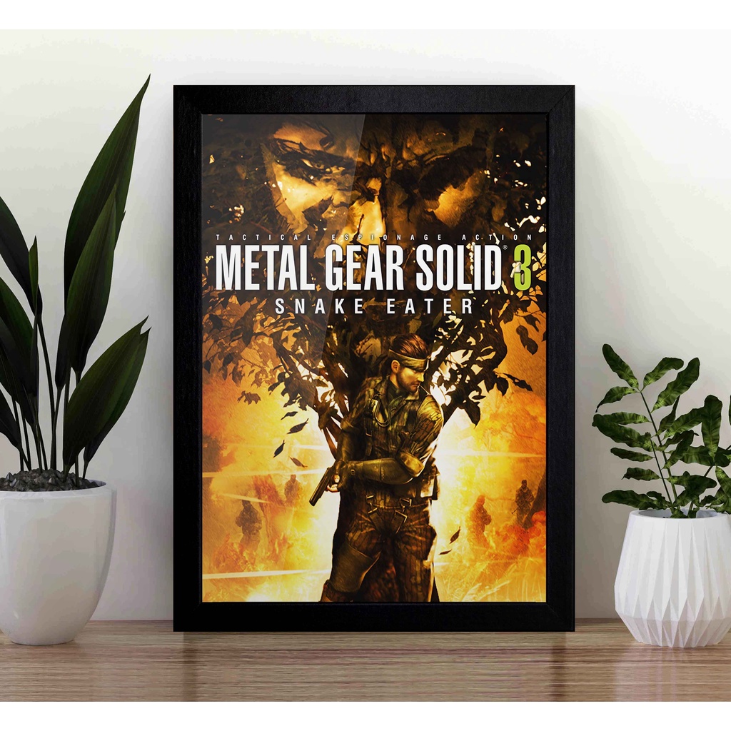 Quadro Metal Gear Solid 3 Snake Eater A3 - com Acrílico Na Frente