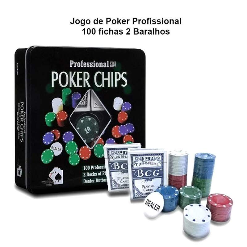 Jogo Poker 100 Fichas 1 Botão