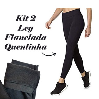 Kit 2 Calça Legging Peluciada Forrada P ao G3