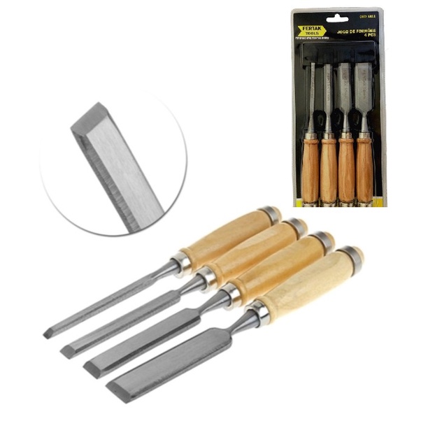 Formão Profissional Corta Fácil Cabo De Madeira P/ Entalhar