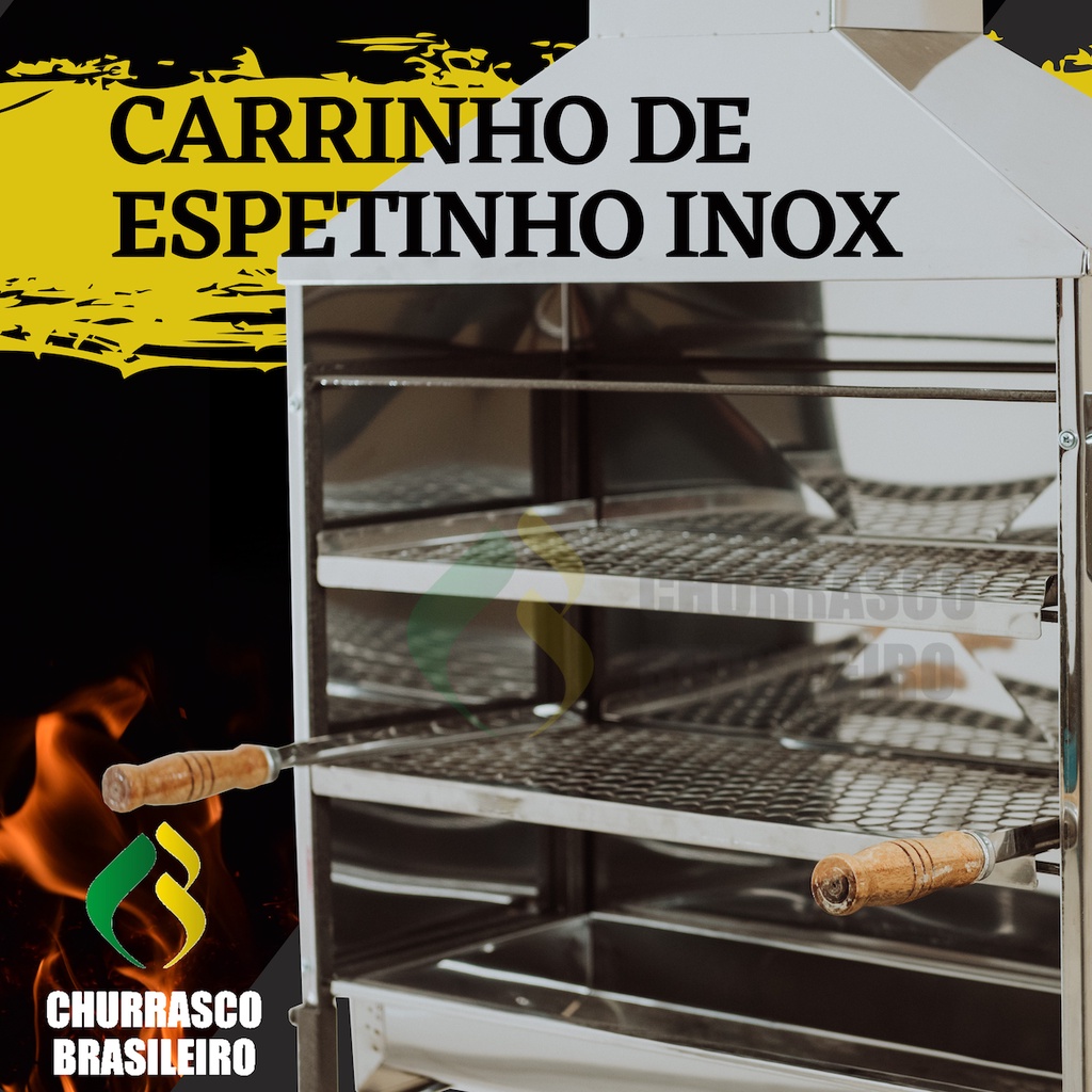 Espeto Churrasco Inox 65 CM  Bom Gourmet - Carnes Express