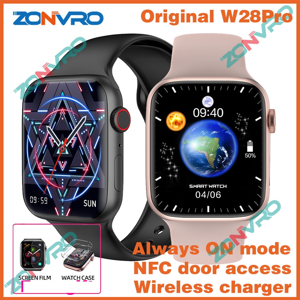 Smart Watch W26+ relógio inteligente W26+ Relógio Inteligente 40mm 1.58  Polegadas Smartwatch Carregador Sem Fio IP68 À Prova D'água (Rosa)
