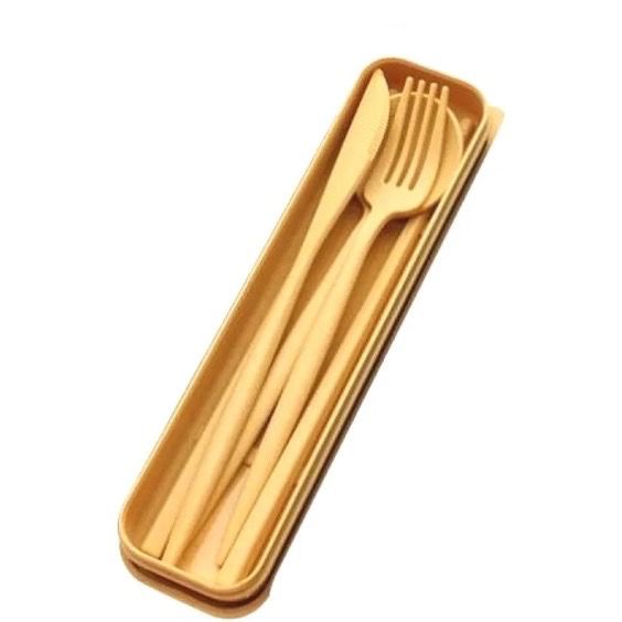 Kit Talher Com Estojo - Garfo Faca Colher - HU89010 | Shopee Brasil