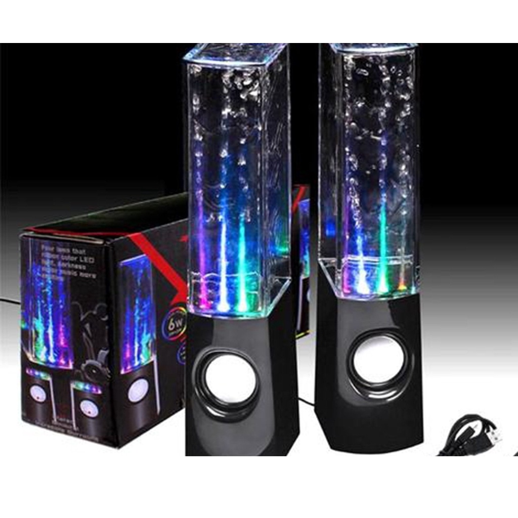 caixa de som led usb water dance fonte de água leds coloridos disponivel em dois modelos oval e quadrado