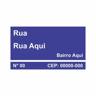 Placa Logradouro Personalizada Endereço da Casa - Avenida / Rua 40x20cm