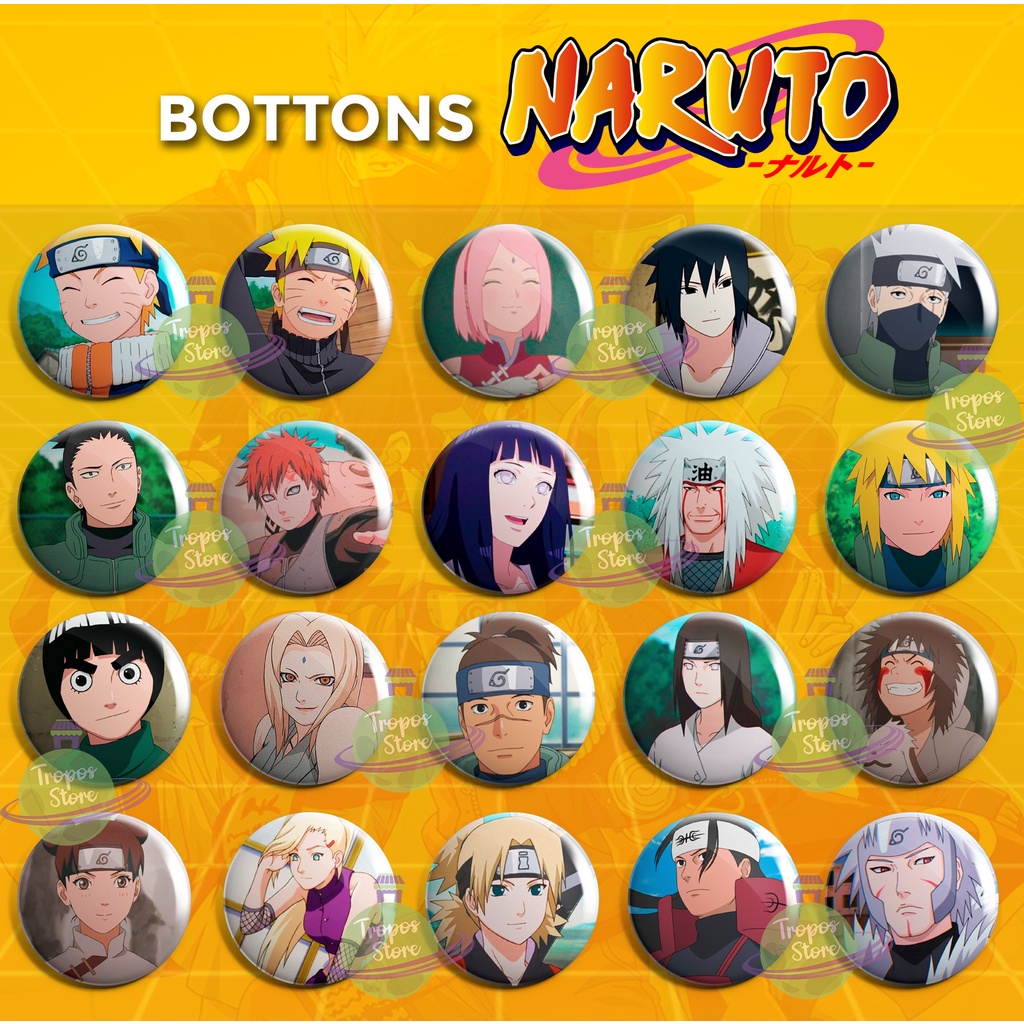 Bottons Anime Naruto Clássico e Shippuden