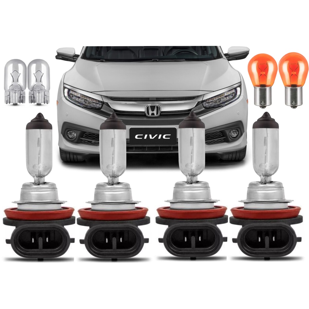 Kit Lâmpadas Farol Civic E City 2015 2016 2017 2018 2019
