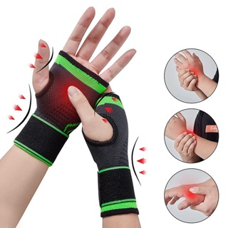 Munhequeira Esportiva Ajustável Verde ou Preto Com Dedeira Bandagem Elástica Pulseira de Pulso Mão Tensor