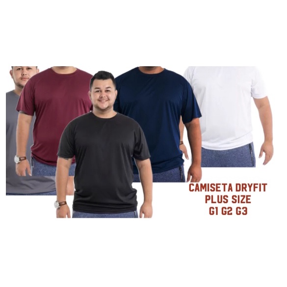 Camiseta Plus Size Dry Fit Masculina Academia Treino Corrida Esportes Exercícios