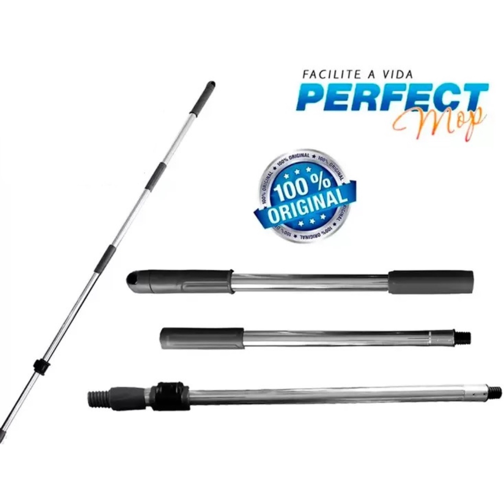 Cabo Mop Perfect Pro 360 Move Esfregão Giratório 1,60 Mts Aço Inox 972375