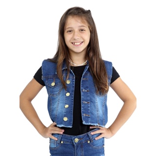 Colete jeans clearance infantil feminino