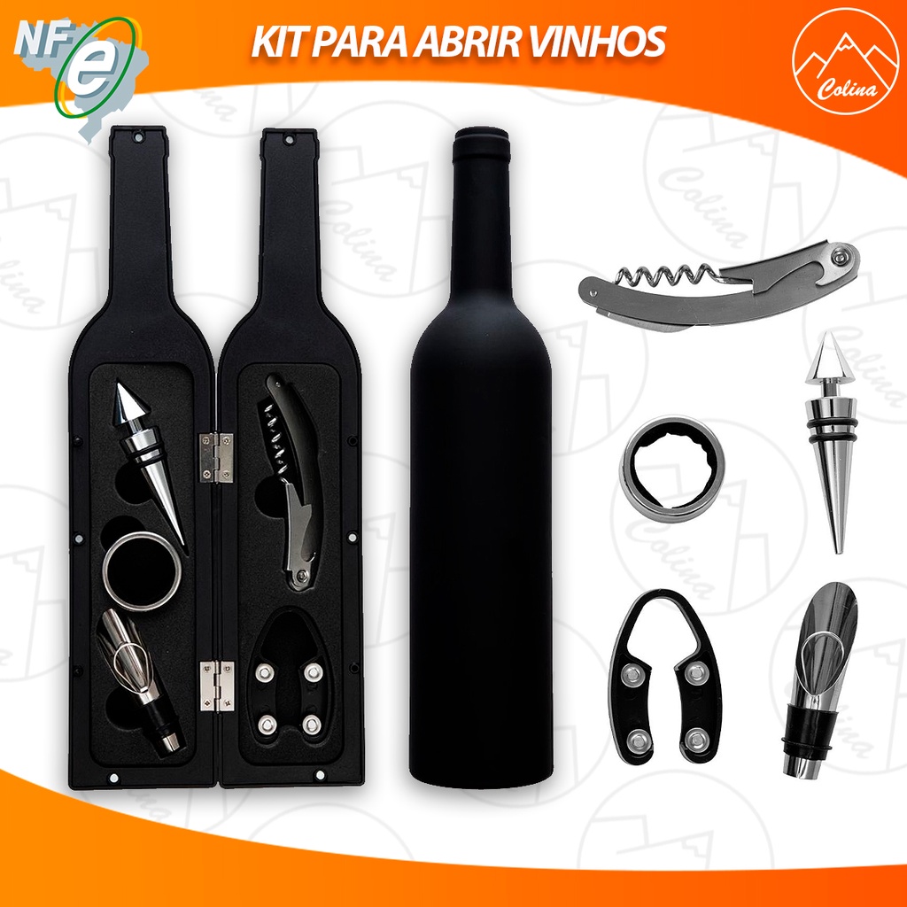 Kit Sommelier Vinhobr Couro 5 Peças, Acessorios