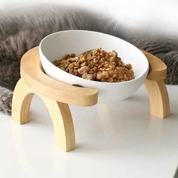 Comedouro Alto De Porcelana Para Cães E Gatos Pet Pote com suporte ergonômico postura correta