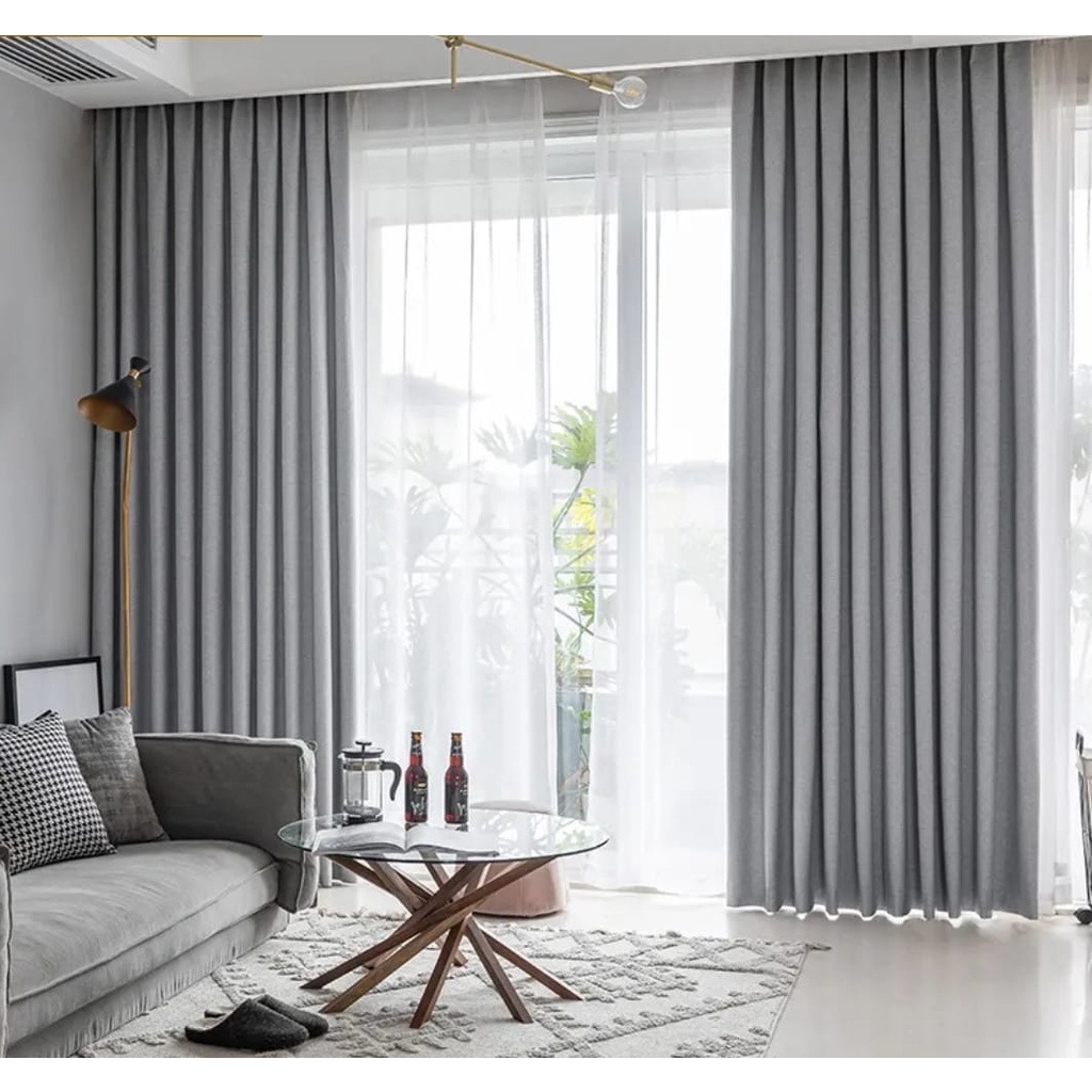 Cortina Trilho Suíço 3,00x2,50 Blackout Tecido Corta Luz