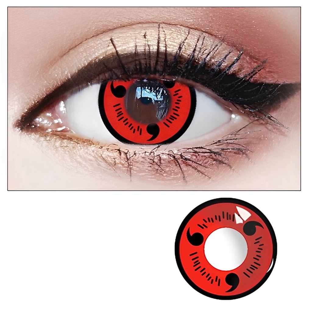 Sharingan Three Magatama Red Uchiha Obito Lentes Cosplay Naruto