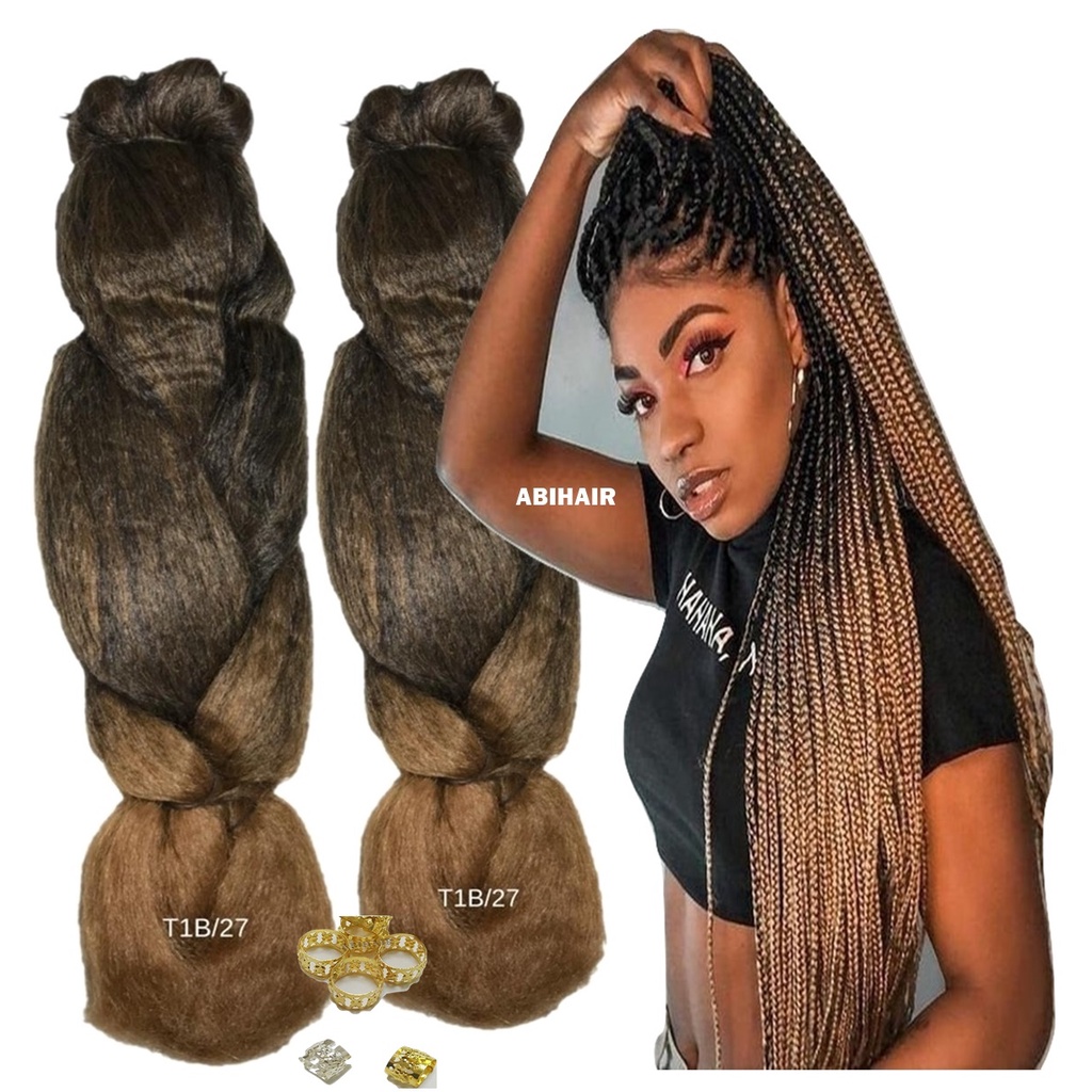 Jumbo Para Tranças Box Braids Ser Mulher Pacote 399 g Cores Ombré