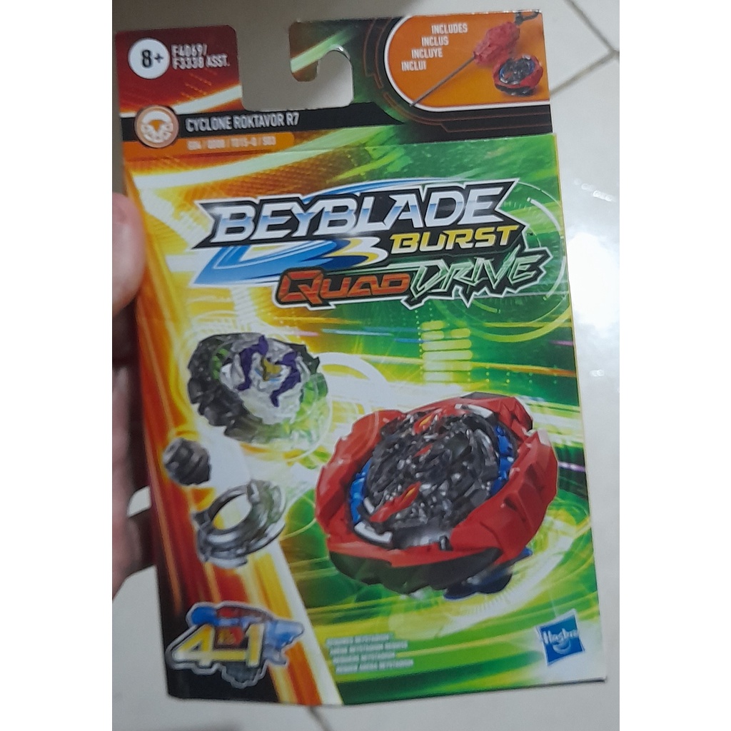 Beyblade Burst Quaddrive Pião e Lançador Cyclone Roktavor - Hasbro
