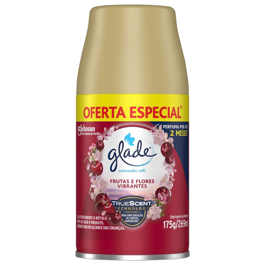 Odorizador de Ambiente Glade Frutas e Flores Vibrantes Automatic Refil 269ml Oferta Especial