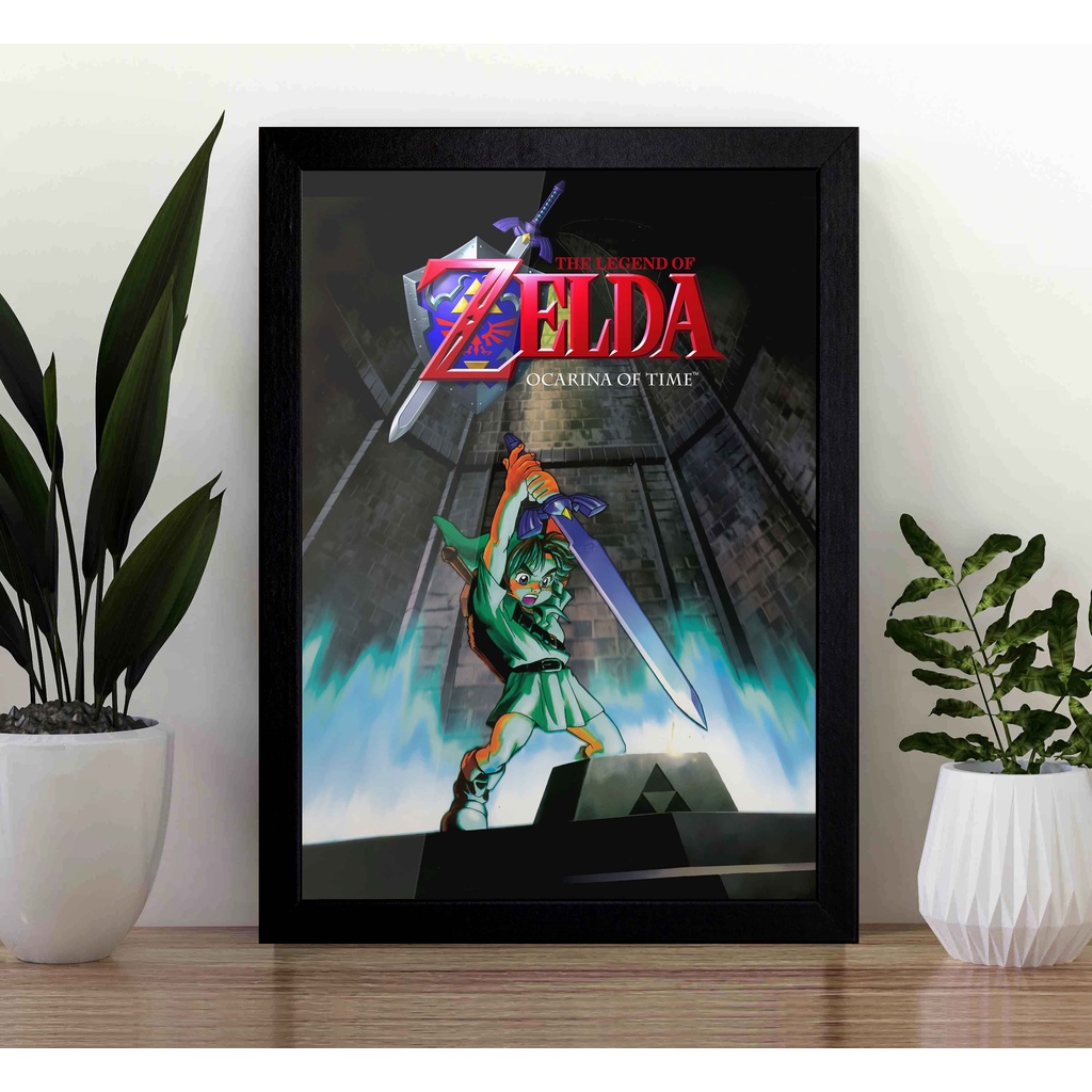 Quadro The Legend of Zelda Ocarina of Time A3 - com Acrílico Na