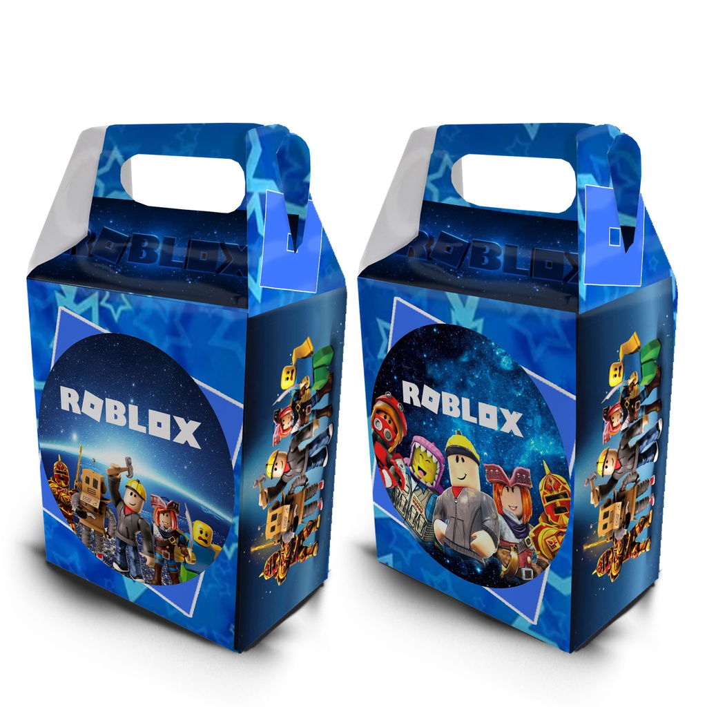 Kit 30 Caixas Roblox Game 3D Tema Menino Azul e Laranja Personalizadas  para a sua festa com o nome do Aniversariante. Envie Nome e Idade após a  compra - (10 de cada)