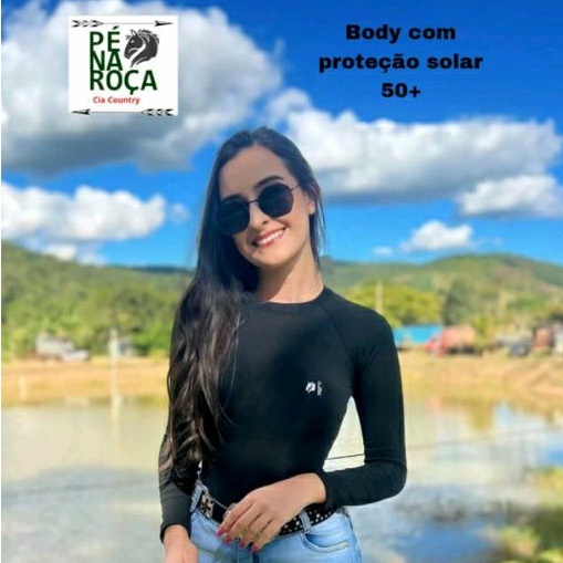 Body UV cavalgada rodeio treino country Preto Pé na Roça Cia Country