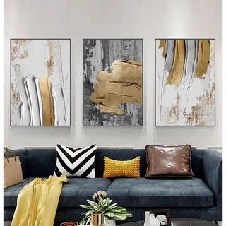 Quadros Decorativos Trio Kit 3 peças Grandes 90x60 mais de 50 opções de imagens Quadro decorativo Sala Quadro decorativo Quarto Quadro decorativo Escritório Quadro decorativo Marmorizado Quadro decorativo abstrato Folhas arte quadro mosaico 3 peças